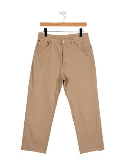 Pre-owned Re/done High-rise Straight Leg Jeans In Neutral