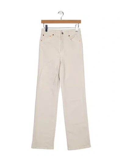 Pre-owned Re/done High-rise Straight Leg Jeans In Neutral