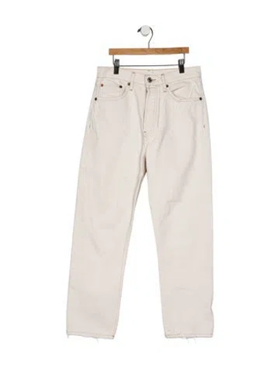 Pre-owned Re/done High-rise Straight Leg Jeans In Neutral