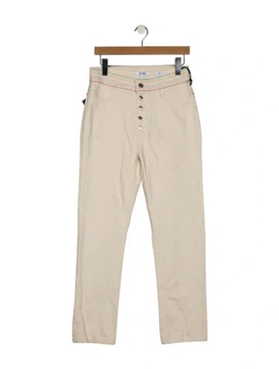 Pre-owned Re/done High-rise Straight Leg Jeans In Neutral