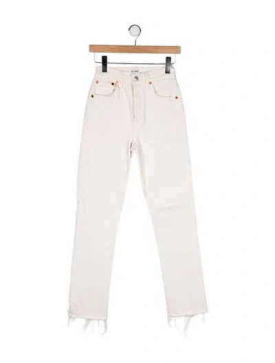 Pre-owned Re/done High-rise Straight Leg Jeans In Neutral