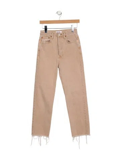 Pre-owned Re/done High-rise Straight Leg Jeans In Neutral