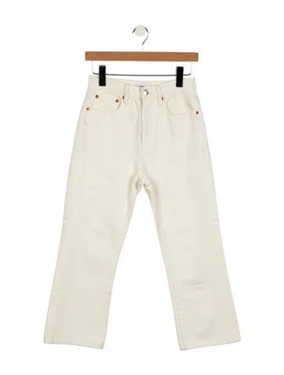 Pre-owned Re/done High-rise Straight Leg Jeans In Neutral