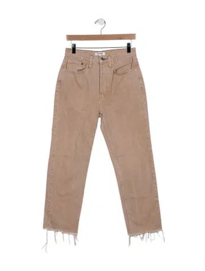 Pre-owned Re/done High-rise Straight Leg Jeans In Neutral