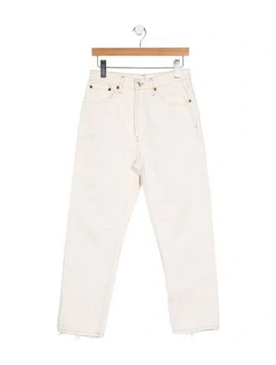 Pre-owned Re/done High-rise Straight Leg Jeans In Neutral