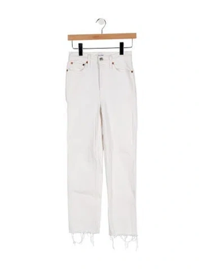 Pre-owned Re/done High-rise Straight Leg Jeans In Neutral