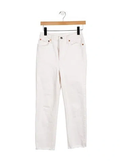 Pre-owned Re/done High-rise Straight Leg Jeans In Neutral