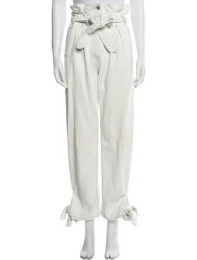 Pre-owned Re/done High-rise Straight Leg Jeans In Neutral