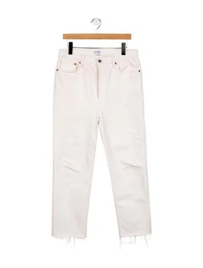 Pre-owned Re/done High-rise Straight Leg Jeans In Neutral
