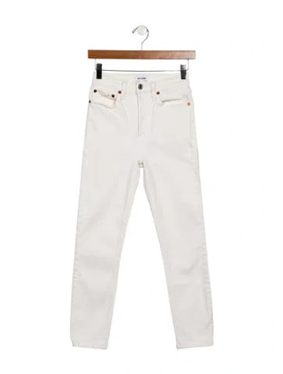 Pre-owned Re/done High-rise Straight Leg Jeans In Neutral