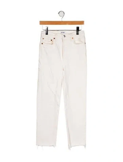 Pre-owned Re/done High-rise Straight Leg Jeans In Neutral