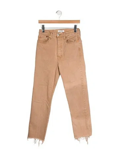 Pre-owned Re/done High-rise Straight Leg Jeans In Neutral