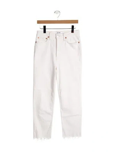 Pre-owned Re/done High-rise Straight Leg Jeans In Neutral