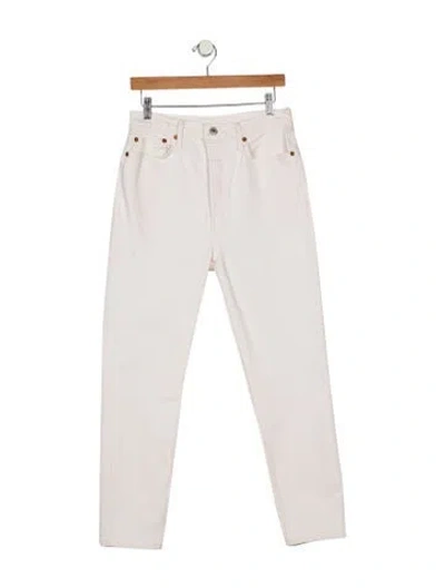 Pre-owned Re/done High-rise Straight Leg Jeans In Neutral