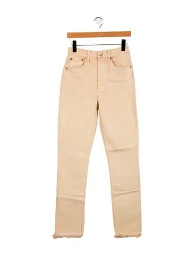 Pre-owned Re/done High-rise Straight Leg Jeans In Neutral