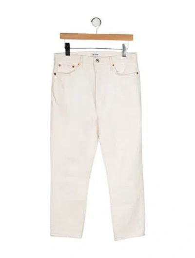 Pre-owned Re/done High-rise Straight Leg Jeans In Neutral
