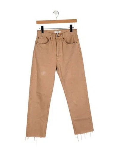 Pre-owned Re/done High-rise Straight Leg Jeans In Neutral