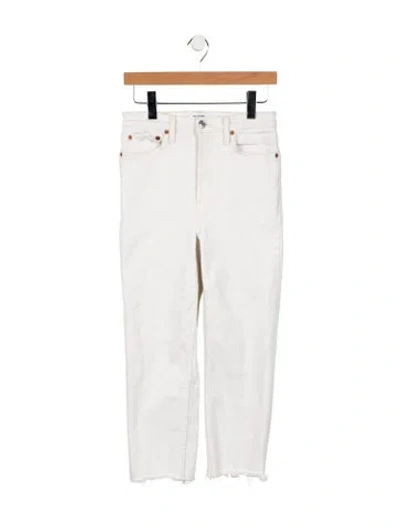 Pre-owned Re/done High-rise Straight Leg Jeans In Neutral