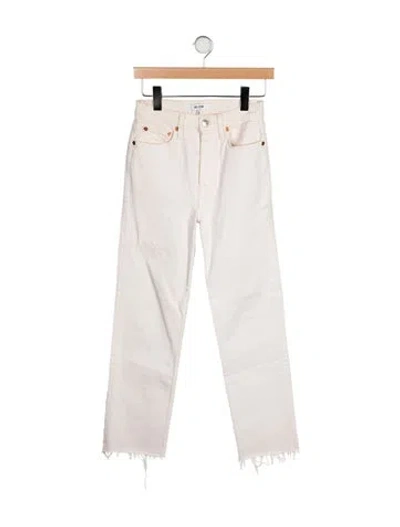 Pre-owned Re/done High-rise Straight Leg Jeans In Neutral