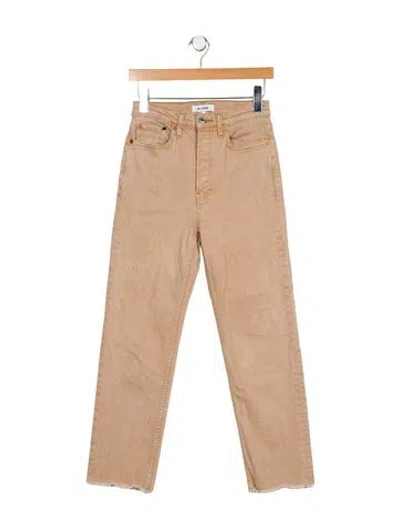 Pre-owned Re/done High-rise Straight Leg Jeans In Neutral