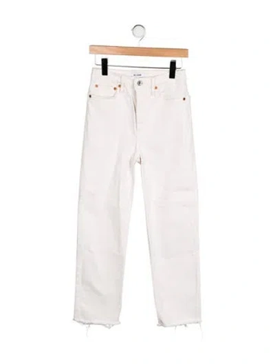 Pre-owned Re/done High-rise Straight Leg Jeans In Neutral