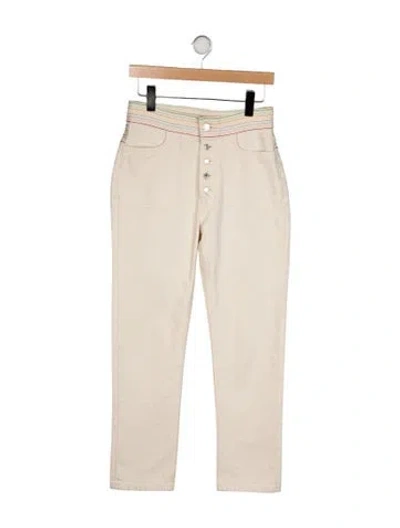 Pre-owned Re/done High-rise Straight Leg Jeans In Neutral