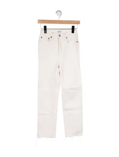 Pre-owned Re/done High-rise Straight Leg Jeans In Neutral