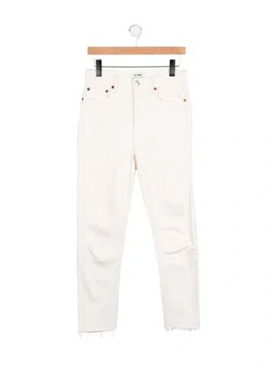 Pre-owned Re/done High-rise Straight Leg Jeans In Neutral