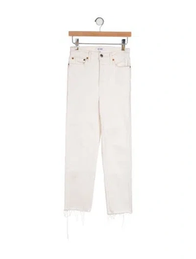 Pre-owned Re/done High-rise Straight Leg Jeans In Neutral