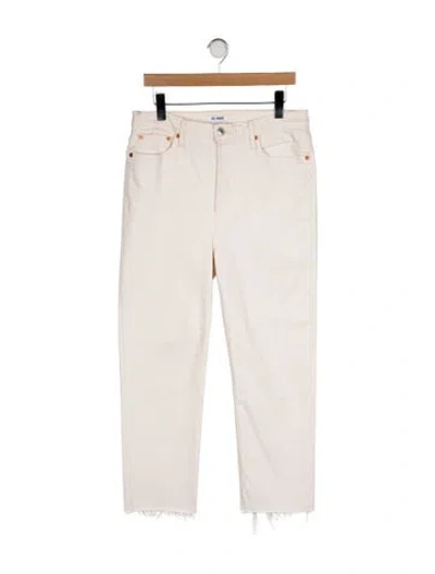Pre-owned Re/done High-rise Straight Leg Jeans In Neutral