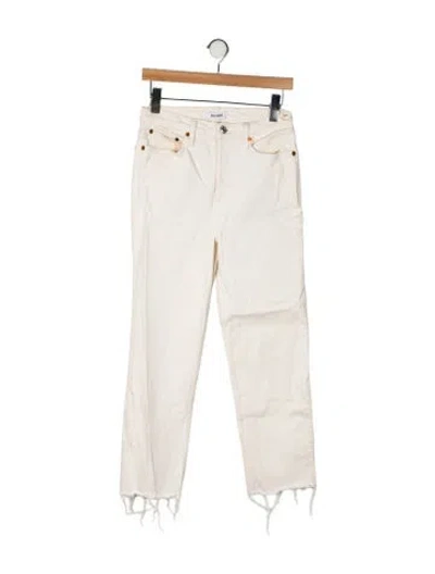 Pre-owned Re/done High-rise Straight Leg Jeans In Neutral