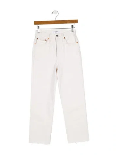 Pre-owned Re/done High-rise Straight Leg Jeans In Neutral