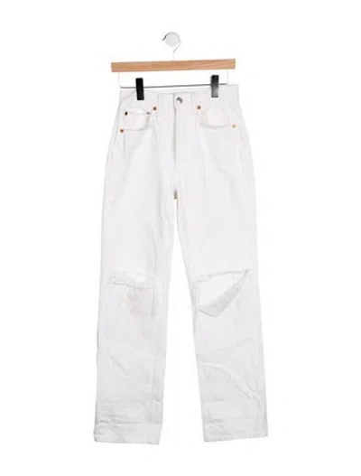 Pre-owned Re/done High-rise Straight Leg Jeans In Neutral