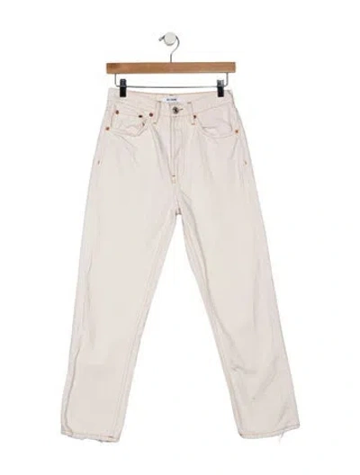 Pre-owned Re/done High-rise Straight Leg Jeans In Neutral