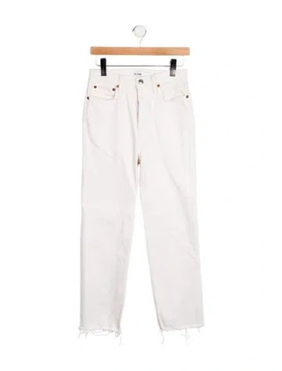 Pre-owned Re/done High-rise Straight Leg Jeans In Neutral