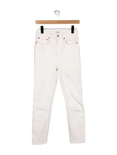Pre-owned Re/done High-rise Straight Leg Jeans In Neutral