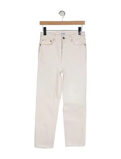 Pre-owned Re/done High-rise Straight Leg Jeans In Neutral