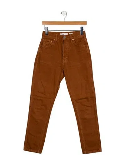 Pre-owned Re/done High-rise Straight Leg Jeans In Neutral