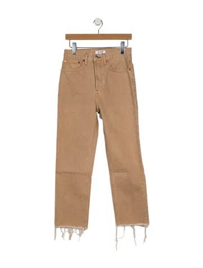 Pre-owned Re/done High-rise Straight Leg Jeans In Neutral