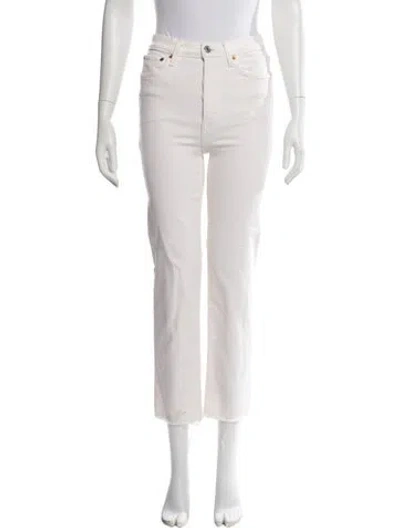 Pre-owned Re/done High-rise Straight Leg Jeans In Neutral