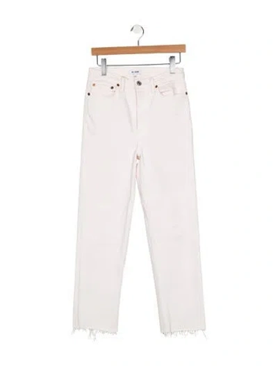 Pre-owned Re/done High-rise Straight Leg Jeans In Neutral