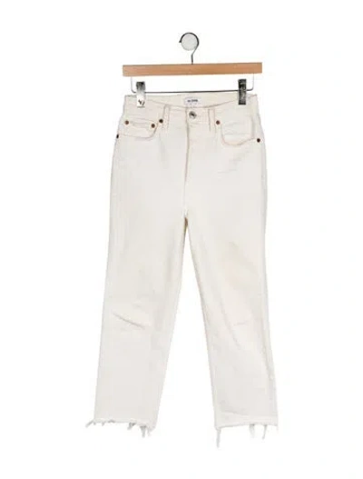 Pre-owned Re/done High-rise Straight Leg Jeans In Neutral