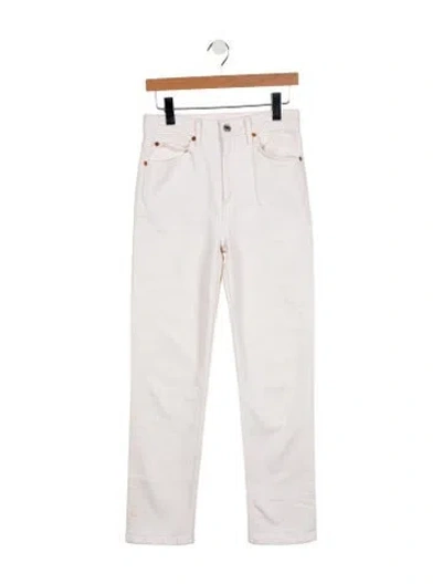 Pre-owned Re/done High-rise Straight Leg Jeans In Neutral