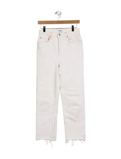 Pre-owned Re/done High-rise Straight Leg Jeans In Neutral
