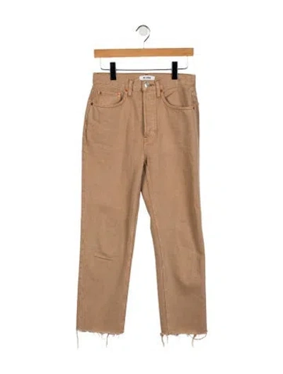 Pre-owned Re/done High-rise Straight Leg Jeans In Neutral