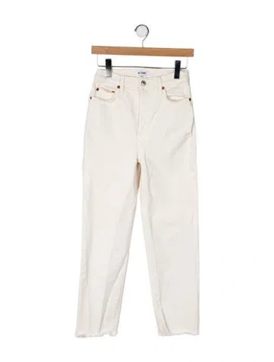 Pre-owned Re/done High-rise Straight Leg Jeans In Neutral