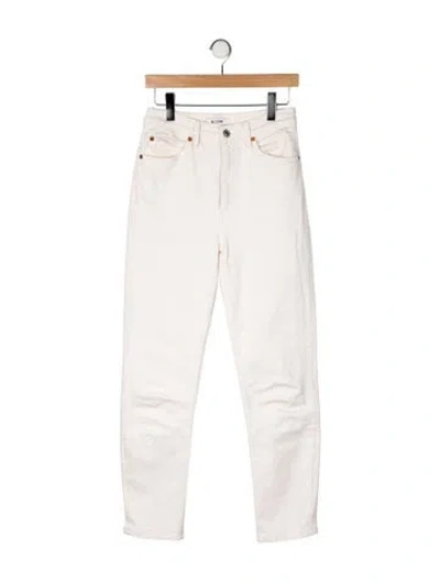 Pre-owned Re/done High-rise Straight Leg Jeans In Neutral