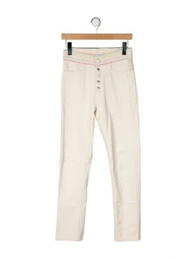 Pre-owned Re/done High-rise Straight Leg Jeans In Neutral