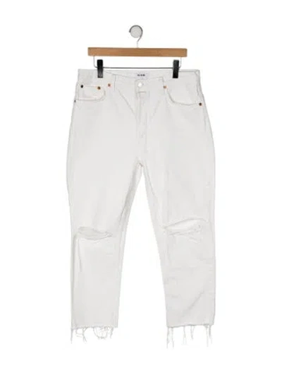 Pre-owned Re/done High-rise Straight Leg Jeans In Neutral
