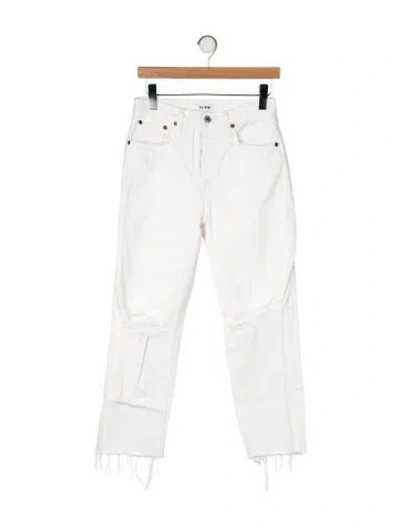 Pre-owned Re/done High-rise Straight Leg Jeans In Neutral